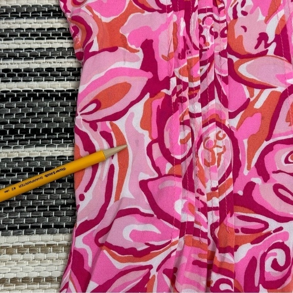 Lilly Pulitzer Sarasota Pintucked Tunic Dress Mini Mango Salsa Size XS Women - Picture 9 of 16